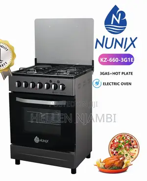 Nunix 4 Gas Burner 50×55cm Standing Cooker With Gas Oven