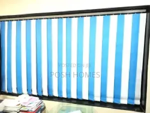 Light Blue Vertical Window Blinds