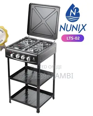 Nunix 3gas+1electric Standing Cooker With Shelves