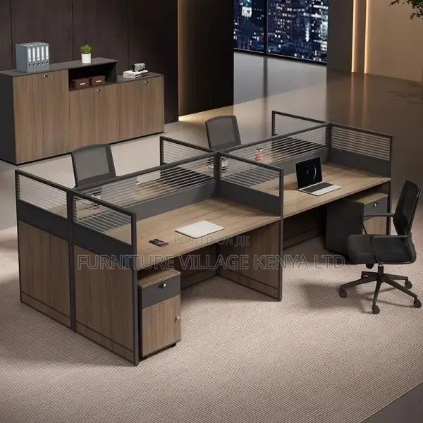 Workstation: 4-Way Modular Workstation Featuring Storage
