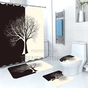 Bathroom Mat Set With Shower Curtains