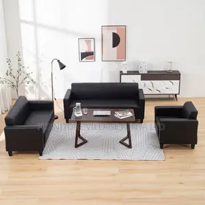 Office Sofa:5-Seater Leather Flexible Office Sofa Set