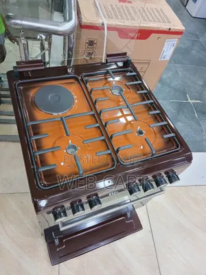 BJS Brown Elegance Cooker 60x60 – 3 Gas + 1 Electric Burner