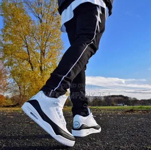 Quality Leather Black and White Jordan Retro Sneaker Shoes