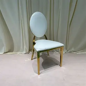 Dining Chair:Golden Stainless Steel Dining Leather Chair