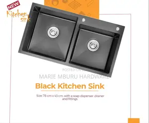 Black Kitchen Sink Wit Soap Dish