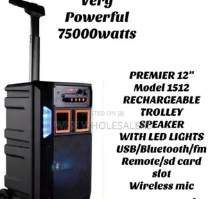 7500watts  Premier 12" Rechargeable Troley With Microphone