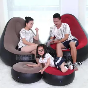 Inflatable Seat With Foot Rest And A Pump