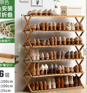 *6-tier Folable Bamboo Shoe Rack