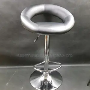 Office Stool: Adjustable Office Stool-Faux Leather Backrest