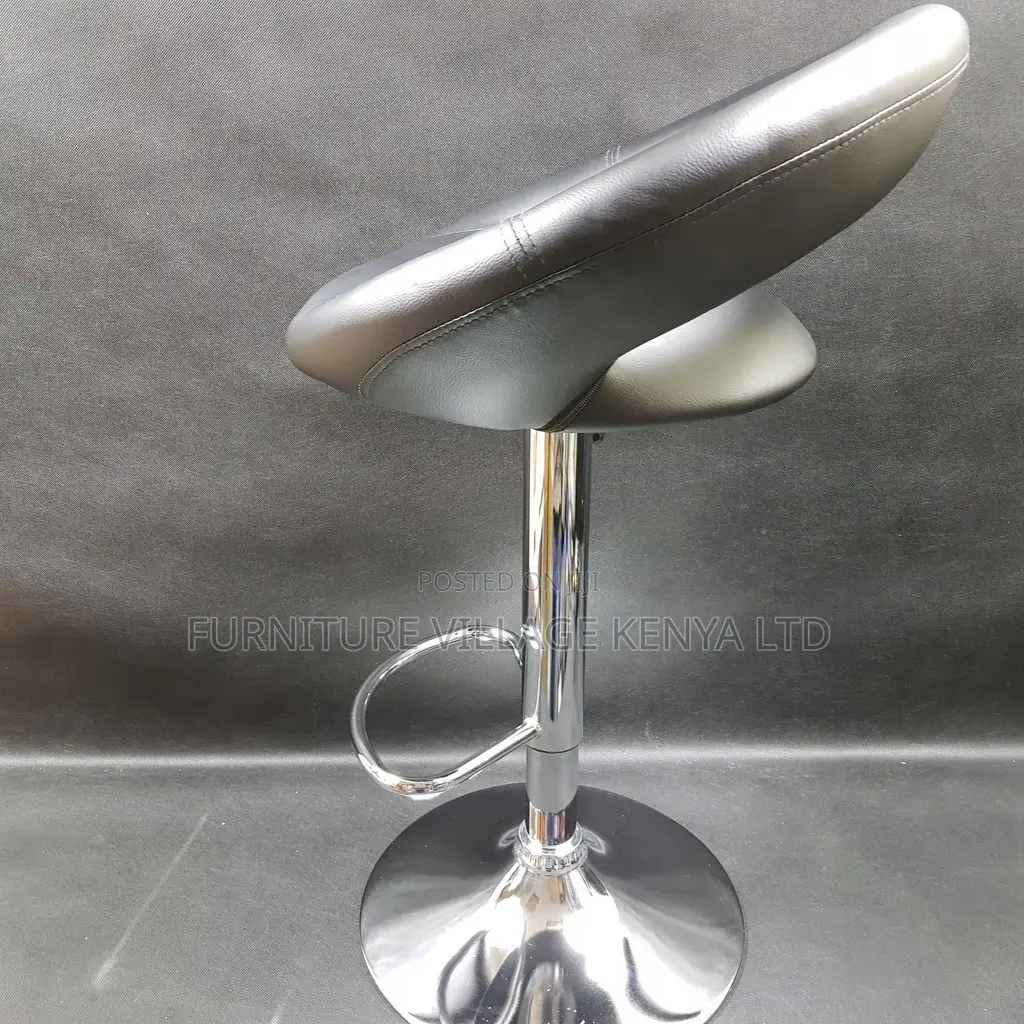 Office Stool: Adjustable Office Stool-Faux Leather Backrest