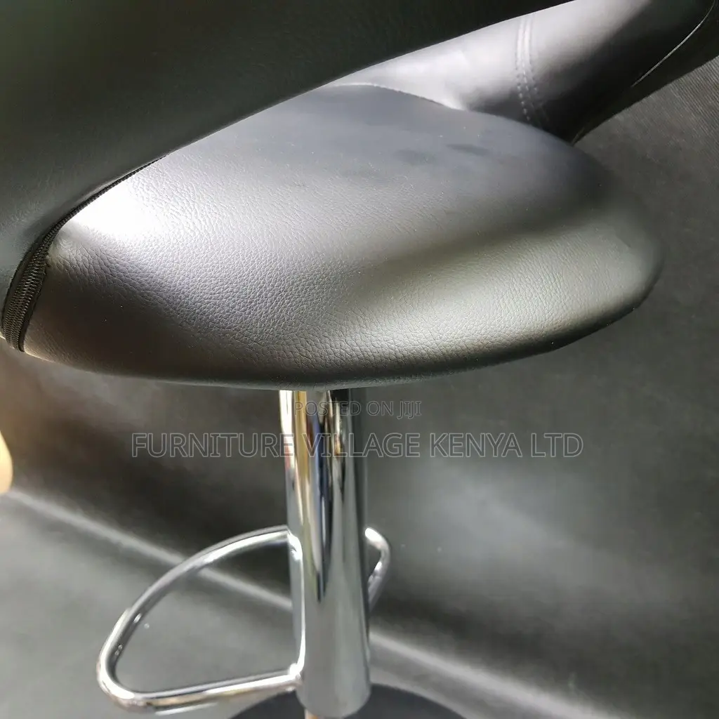 Office Stool: Adjustable Office Stool-Faux Leather Backrest