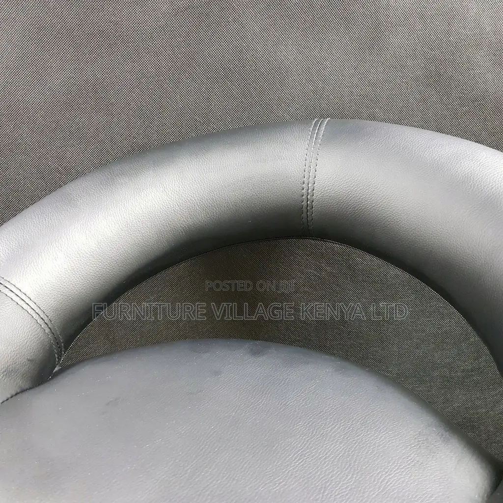 Office Stool: Adjustable Office Stool-Faux Leather Backrest
