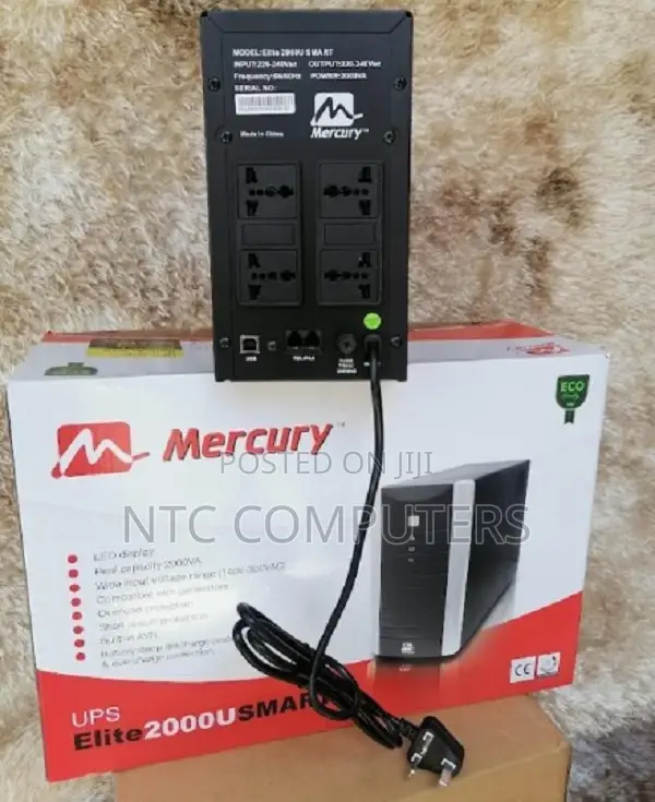 Mercury Elite 2000u Smart Offline Ups -Uk Plug, 2000va/1200w
