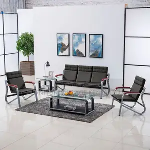 Office Sofa:5-Seater Office Waiting Sofa Set in the Lobby