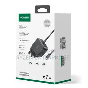 Ugreen Usb-c 67w Pd Power Adapter Uk+3 Dc Connectors