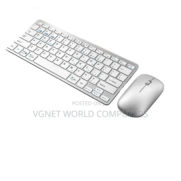 White Bluetooth Keyboard and Mouse Set Slim Rechargeable