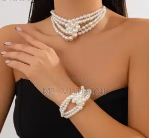 Multilayered Pearl Matching Set( Necklace Bracelet) *