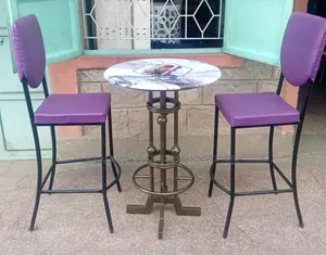 Bar Set, Unique Table and 2 Purple Chairs.
