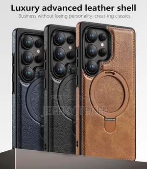 Samsung Galaxy S25 Ultra Leather Case,Invisible Stand