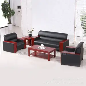 Office Sofa: Modular 5-Seat Pu Leather Executive Lobby Sofa