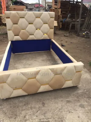 Geometric Honeycomb Upholstered Bed Frame 5 by 6