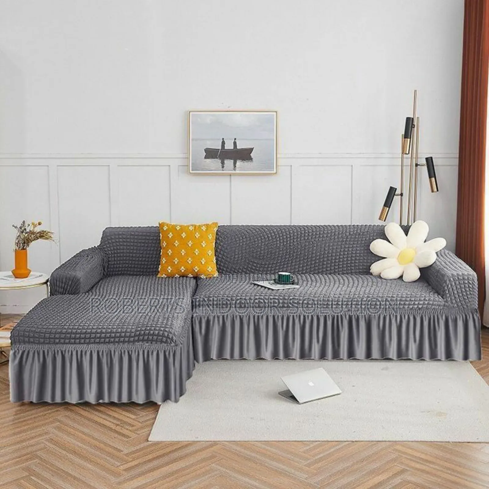 Grey Turkish Sofa Covers With Astonishing and Esthetic Look