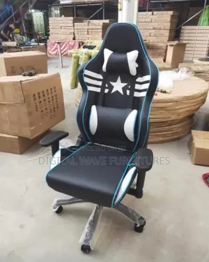 Elegant Black Leather Gaming Chair Jh9k