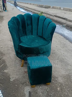 Jungle Green Pedicure Flower Seat and a Pouf 