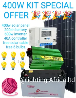Rural Offgrid 400w Solar - 200ah - 600w Inverter Full Solar Complete