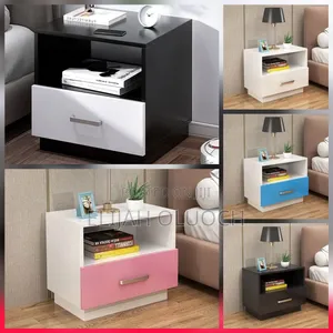 Minimalist Wooden Bedside Table With Drawer. Size:40*30*42cm