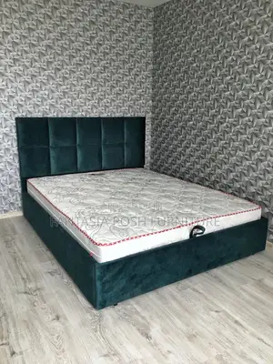 5*6 Chester Bed in Forest Green Crushed Fabric