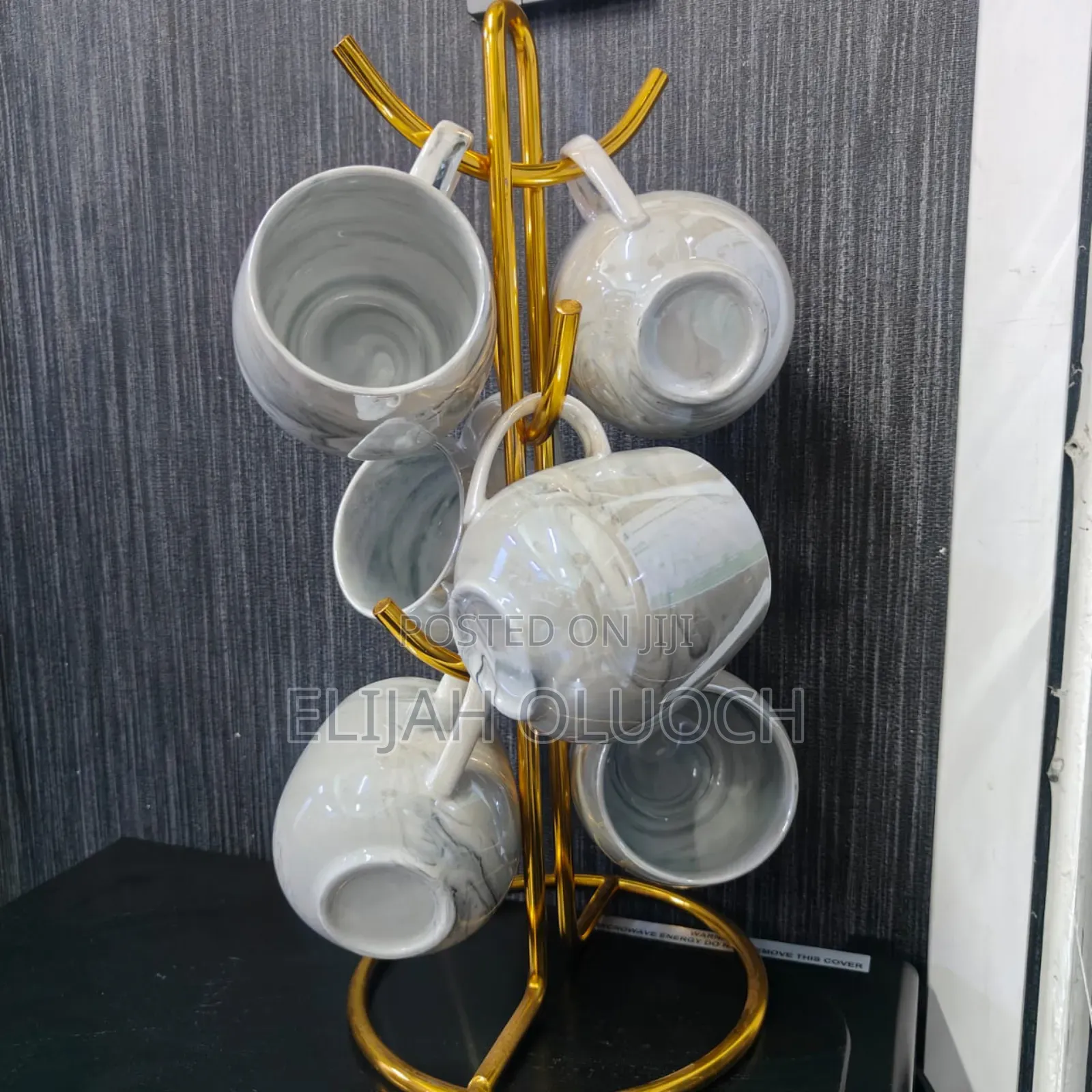 6 Pieces Marble Pink/Grey Tea Cups
 Capacity 280ml