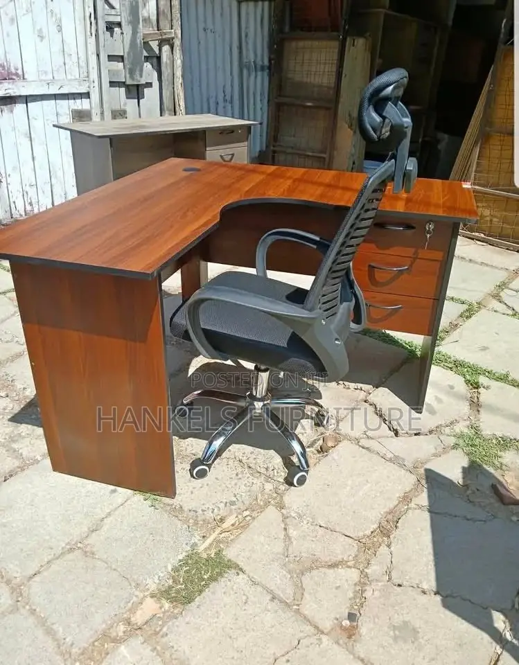 Dark Walnut Executive L-Shape Desk