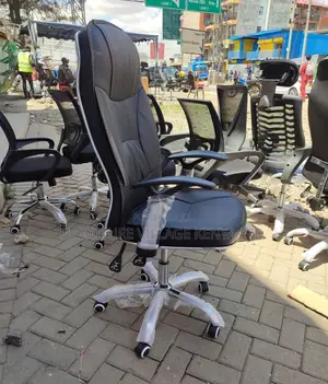 Office Chair:Executive Leather Highback Office Chair-Generic