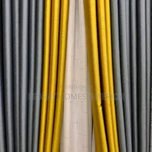 Total Blackout Mastered Yellow and Dark Grey Curtain