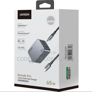 Ugreen Nexode Pro 65w 3-port Fast Charger +1.5m 100w Cable