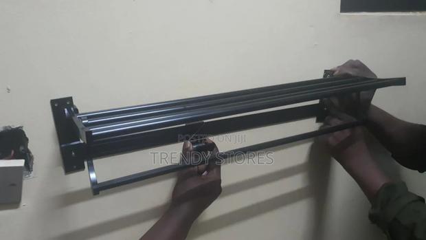 Black Metallic 55cm Bathroom Towels Rack - main view