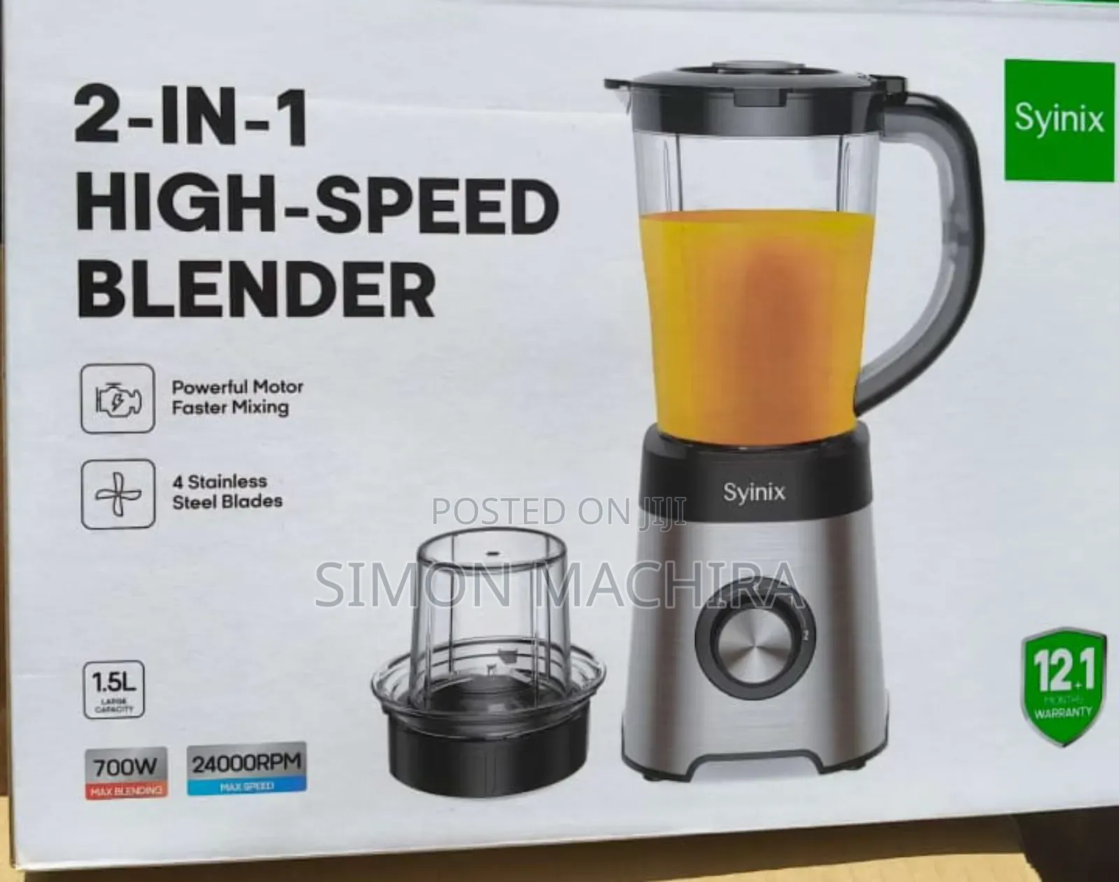 Synix 2 In1 Blender High Speed