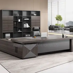 Office Desk:180cm Cocoa L-Table Top for Executive's