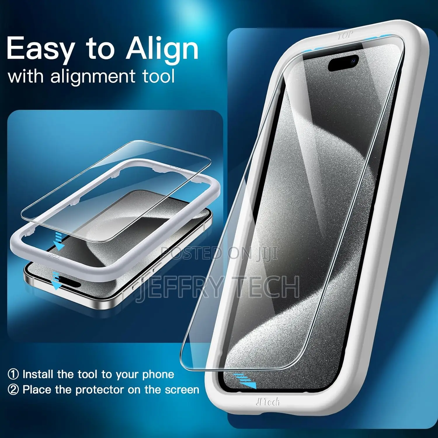 Jetech Screen Protector for iPhone 15 Pro Tempered Glass