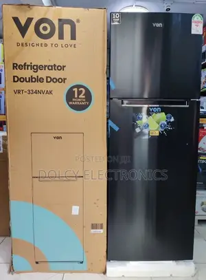 Von Fridge Double Door 334litres No Frost
