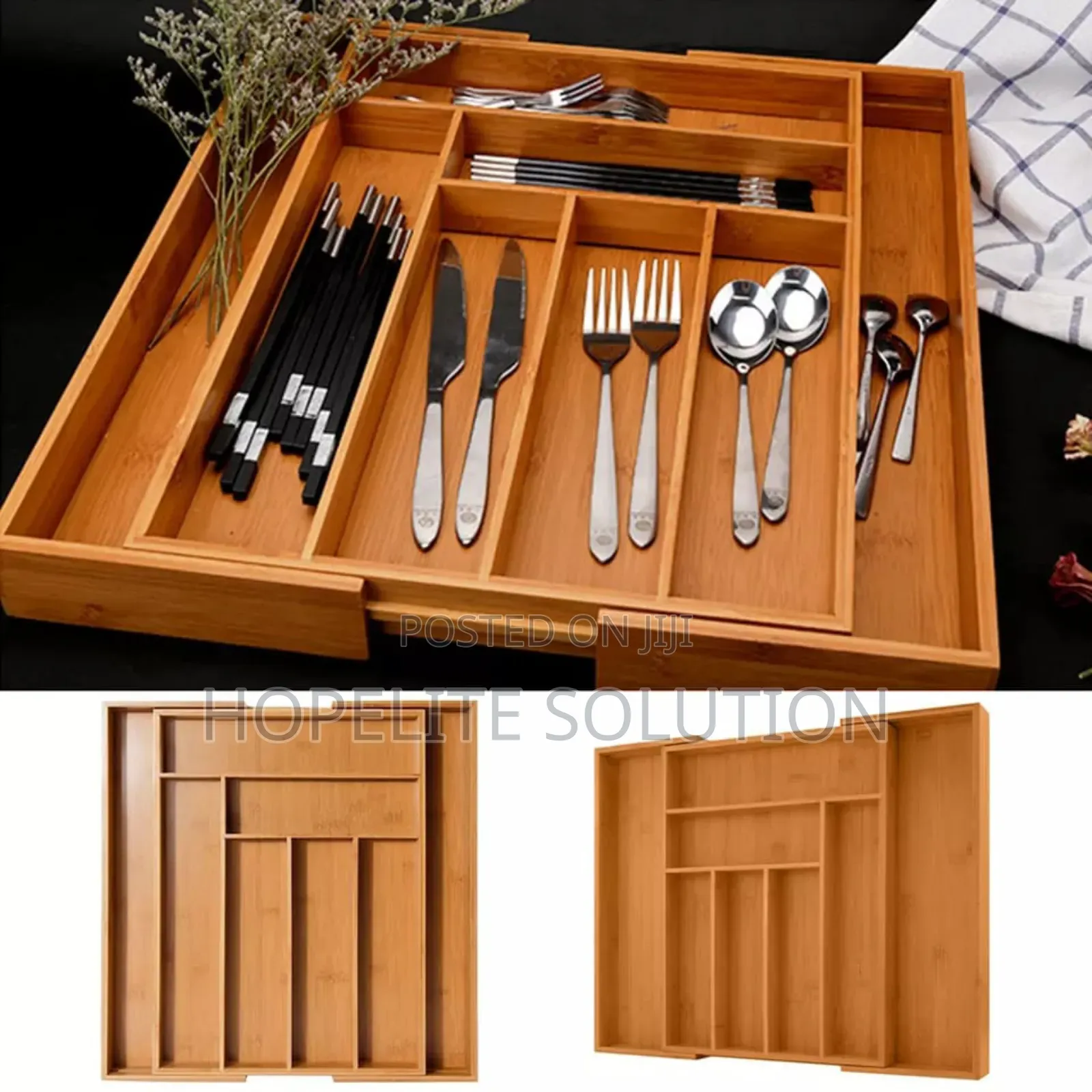 Big Bamboo Expandable Cutlery Drawer