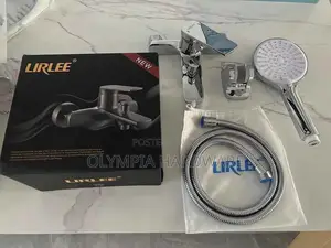 Silver Bath Mixer + Telephone Shower