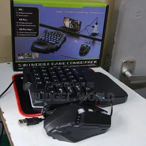 X8 Pro 5 in 1 Mobile Game Combo Pack With RGB Keyboard
