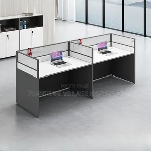 Workstations: 2-Seat Straight White Writing Workstation Desk