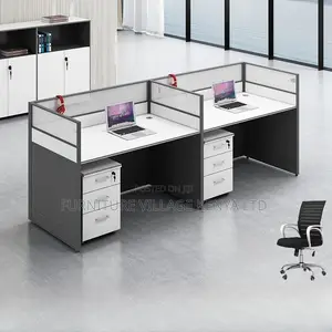 Workstations: 2-Seat Straight White Writing Workstation Desk