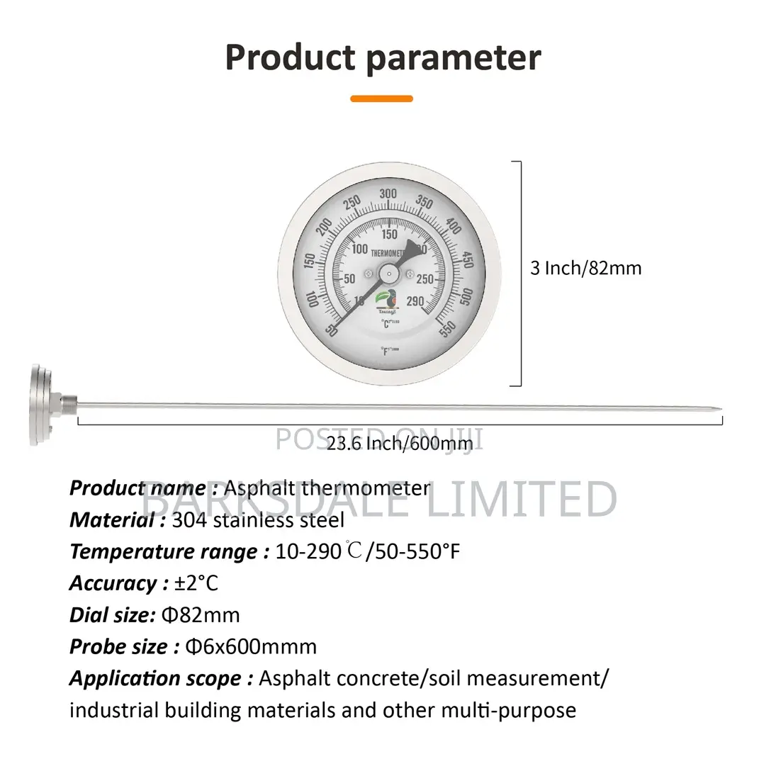 Asphalt Concrete Thermometer Bitumen Route Table Soil Probe