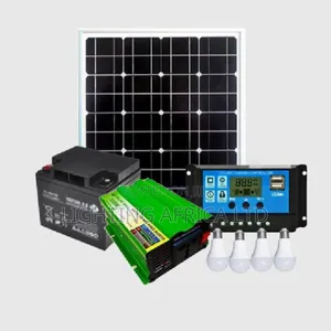 Home 50 Watts Solar + 40ah Battery + 150w Inverter) 4 Dc Bulbs