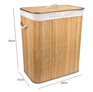 100l Bamboo Laundry Basket With Flip Lid